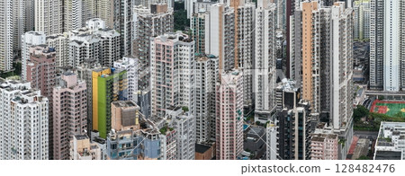 July 12 2025 Modern New Residential Apartment Building in Hong Kong 128482476