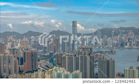 July 12 2025 Cityscape of Kowloon Peninsula, Hong Kong Skyline 128482481