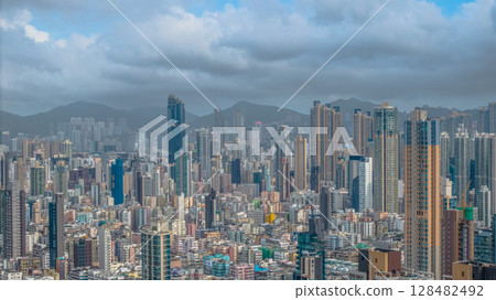 July 12 2025 Contrast of Old and New Buildings Hong Kong July 12 2025 Contrast of Old and New Buildings Hong Kong 128482492