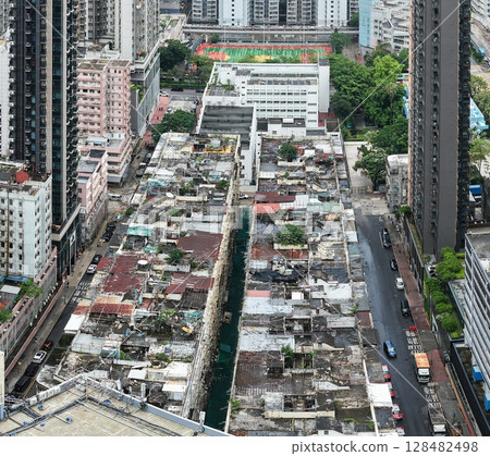 July 12 2025 Historic Tong Lau Tenement Building in Hong Kong July 12 2025 Historic Tong Lau Tenement Building in Hong Kong 128482498