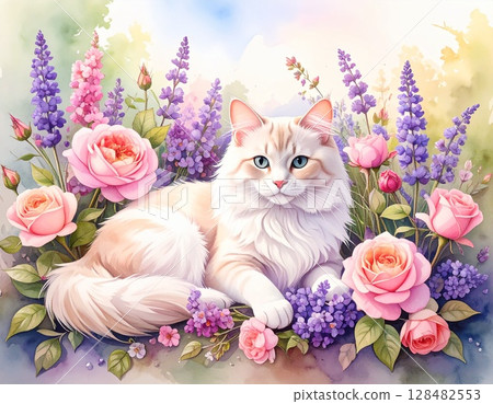 花園和貓 128482553
