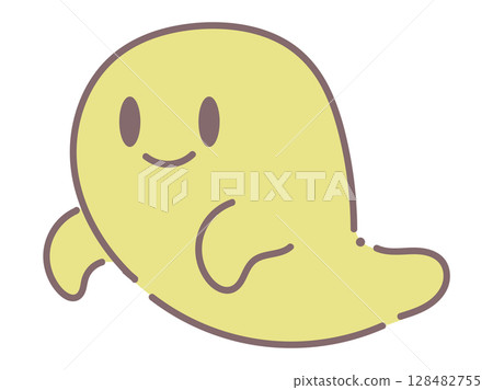 微笑的黃色鬼魂插圖 128482755
