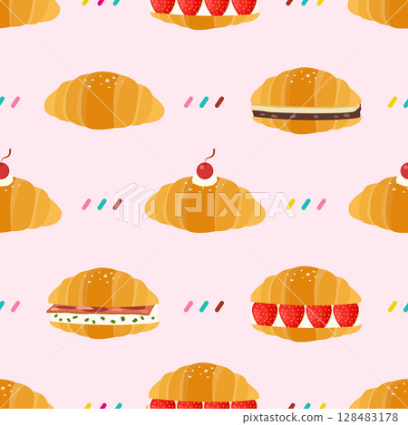 Seamless pattern of variety flavour shio pan 128483178