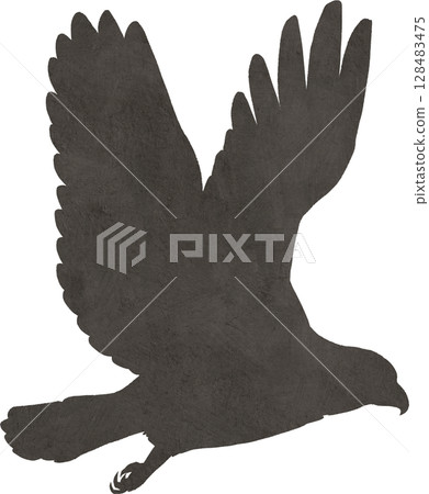 鷹、雕、鳶等鳥類剪影的插圖素材 鷹、雕、鳶等鳥類剪影的插圖素材 128483475
