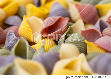 colored pasta shells colored pasta shells 128483546