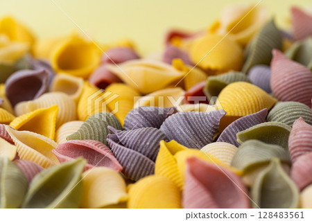 colored pasta shells colored pasta shells 128483561