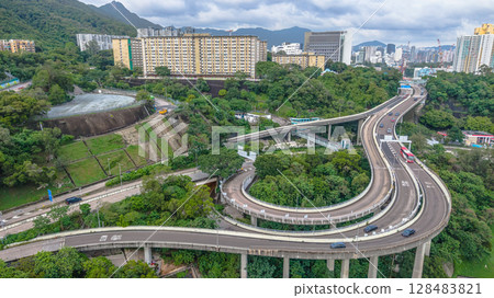 July 12 2025 Ching Cheung Road Highway in Hong Kong City July 12 2025 Ching Cheung Road Highway in Hong Kong City 128483821