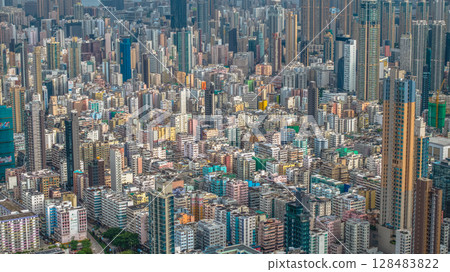 July 12 2025 Contrast of Old and New Buildings Hong Kong July 12 2025 Contrast of Old and New Buildings Hong Kong 128483822