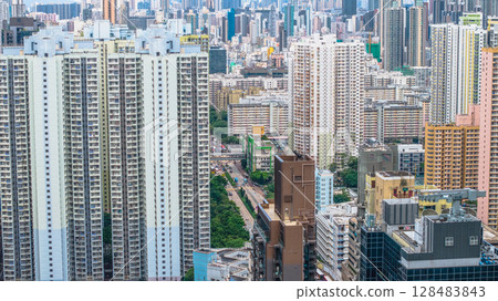 July 12 2025 Modern New Residential Apartment Building in Hong Kong 128483843