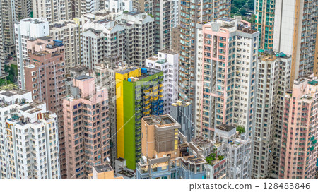 July 12 2025 Modern New Residential Apartment Building in Hong Kong 128483846