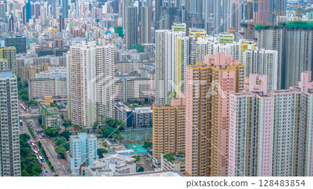 July 12 2025 Mixed use urban landscape in Cheung Sha Wan District 128483854
