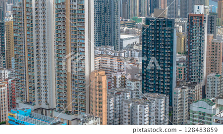 July 12 2025 Modern New Residential Apartment Building in Hong Kong 128483859