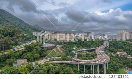 July 12 2025 Ching Cheung Road Highway in Hong Kong City July 12 2025 Ching Cheung Road Highway in Hong Kong City 128483861