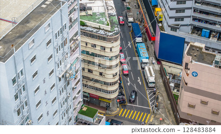 July 12 2025 Historic Tong Lau Tenement Building in Hong Kong 128483884