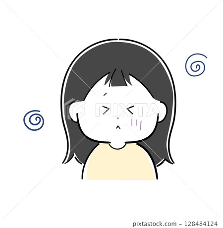 Illustration of a girl feeling unwell 128484124