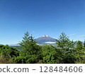 Clear early summer sky and snow-capped Mt. Yotei Clear early summer sky and snow-capped Mt. Yotei 128484606