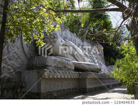 Statue of lying Buddha at Long Son Pagoda in Nha Trang, Vietnam Statue of lying Buddha at Long Son Pagoda in Nha Trang, Vietnam 128484635