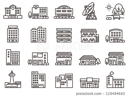 10 個住房和建築圖標 10 個住房和建築圖標 128484683