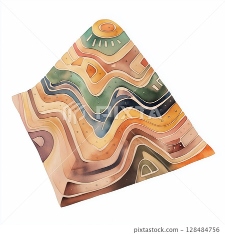Nazca Lines. Nazca Lines hand drawn watercolor illustration Nazca Lines. Nazca Lines hand drawn watercolor illustration 128484756