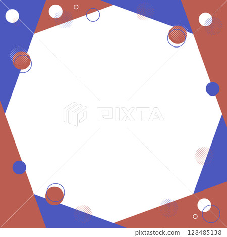Bursting bubble frame, decorative material, geometric pattern, pop and bright, blue, red, white 128485138