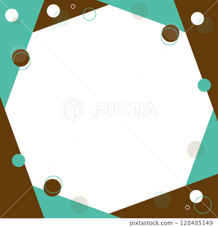 爆裂的泡泡框，裝飾材料，幾何圖案，流行而明亮，巧克力薄荷，白色，糖果 128485149