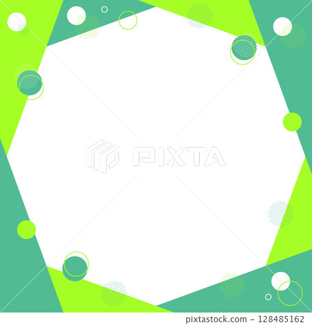 Frame of popping bubbles, decorative material, geometric pattern, pop and bright, green, yellow-green, white, fresh green, May, spring 128485162