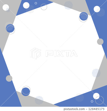 爆裂泡泡框，裝飾材料，幾何圖案，流行明亮，藍色，銀色，白色，別緻 128485173