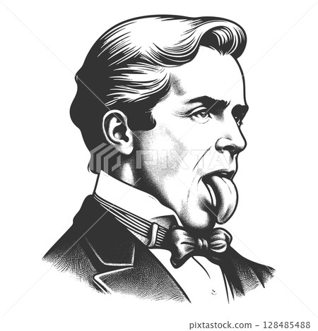 Man Sticking Out Tongue in Defiance raster Man Sticking Out Tongue in Defiance raster 128485488