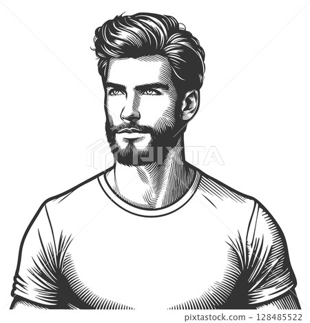 Stylish Muscular Man sketch vector illustration Stylish Muscular Man sketch vector illustration 128485522