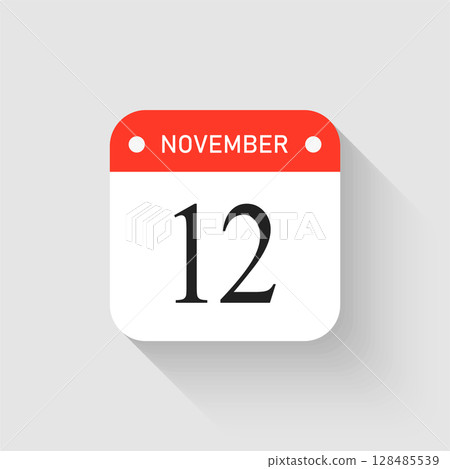 Vector icon page day calendar - 12 November month 128485539