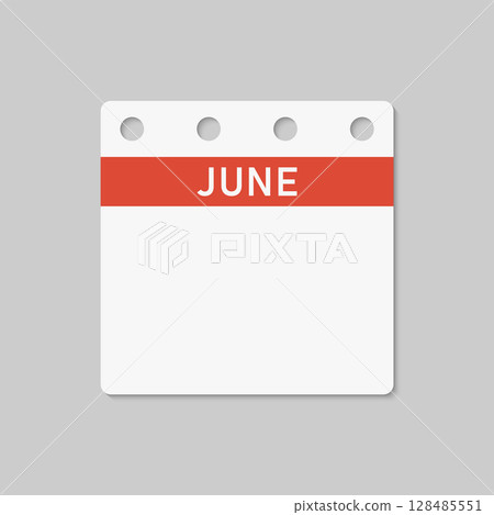 Icon calendar June month, empty space, reminder 128485551