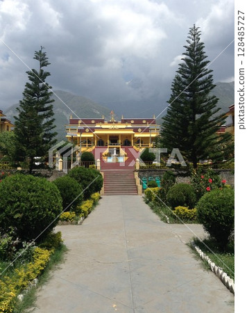 Gyuto Karmapa Temple in Dharamshala, India. 128485727