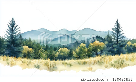 Shenandoah National Park. Shenandoah National Park hand drawn watercolor illustration Shenandoah National Park. Shenandoah National Park hand drawn watercolor illustration 128485935