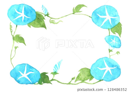 水彩牽牛花框架 128486352
