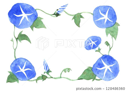 水彩牽牛花框架 128486360