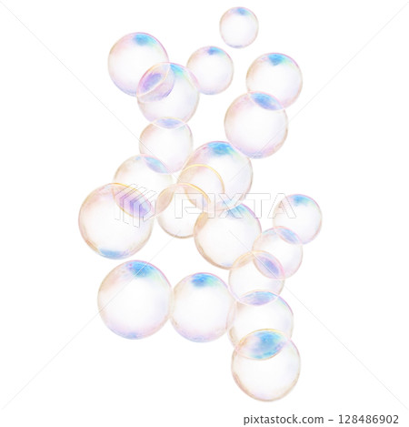 透明背景上的肥皂泡 128486902