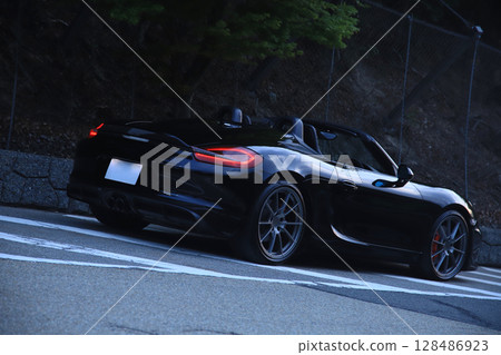 Glossy black open car 128486923