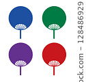 Colorful fan silhouette illustration set 128486929