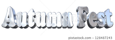 3DCG text "Autumn Fest" 3DCG text "Autumn Fest" 128487243