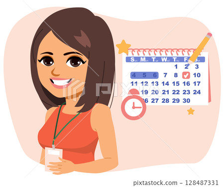 Female Event Planner Coordinator Welcoming 128487331