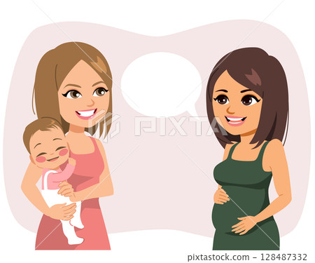 Friends Sharing Advice About Maternity 128487332