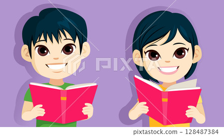 Children Holding Book 128487384