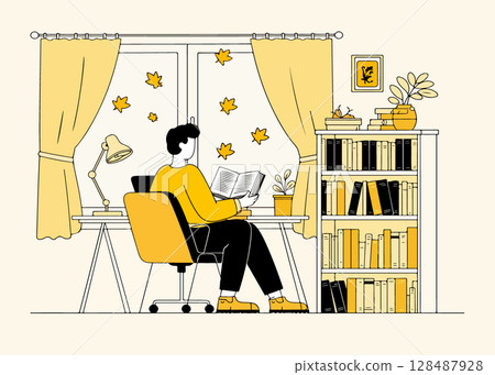Man Reading by the Window 128487928