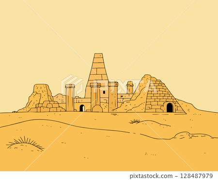 Ancient Desert Ruins 128487979