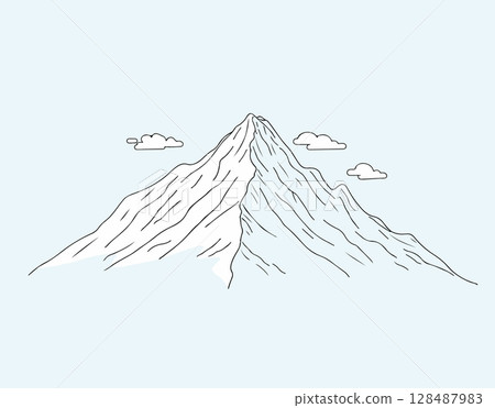 Minimalist Mountain Illustration Minimalist Mountain Illustration 128487983