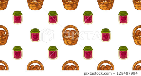 Forest Harvest Jam Pattern Design 128487994