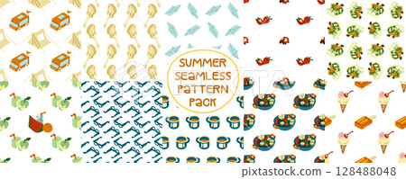 Summer Camping Food Pattern Pack Summer Camping Food Pattern Pack 128488048