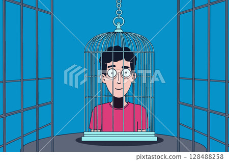 Man in a Birdcage Man in a Birdcage 128488258