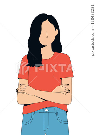 Woman with Arms Crossed 128488281