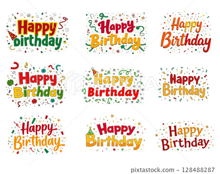 Collection of Happy Birthday Greetings Collection of Happy Birthday Greetings 128488287